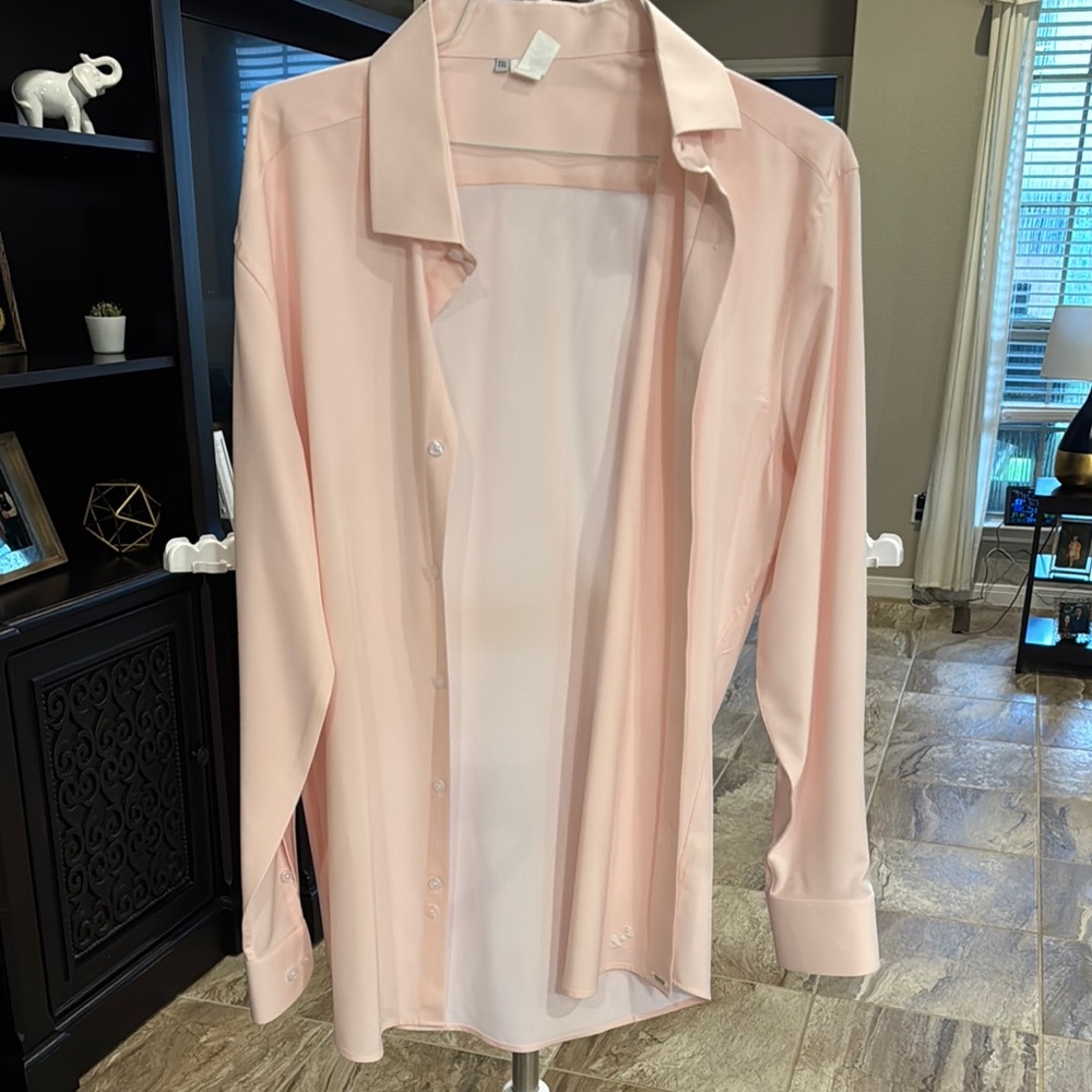Pink Long Sleeve Dress Shirt Lightweight